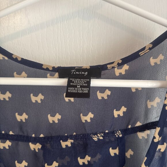 dog print sheer tank top - Picture 2 of 6